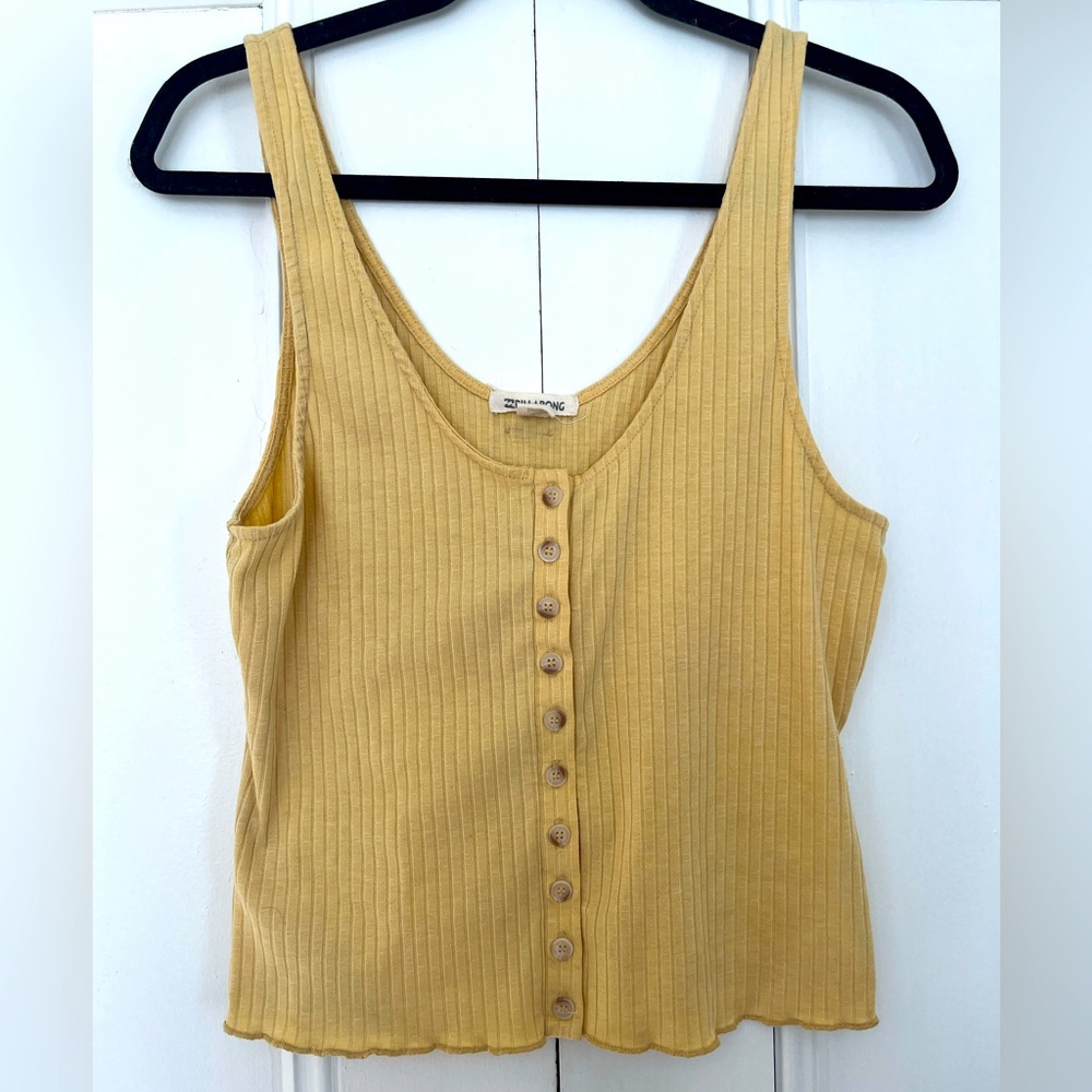 Yellow ribbed billabong tank top